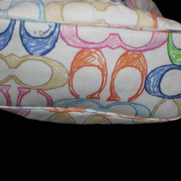 COACH MULTICOLOR SCRIBBLE SHOULDER BAG - Picture 4 of 9